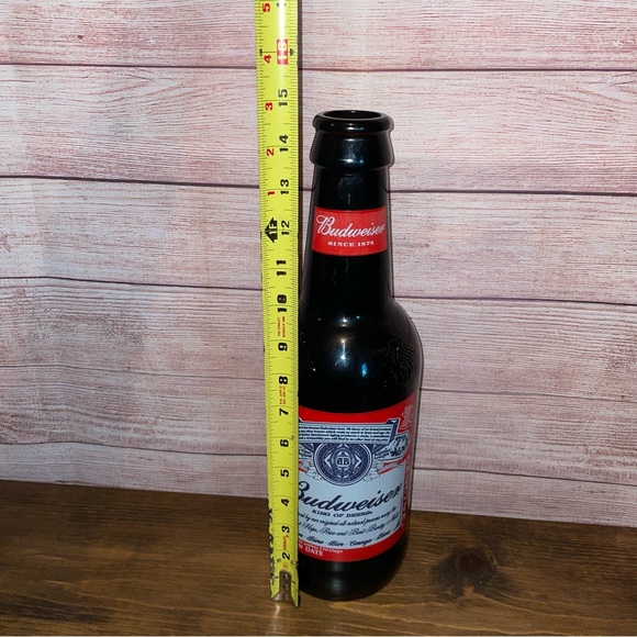 Budweiser Oversize Bottle - Giant Glass Bottle 14.5 in -Coin Bank Collectible - Picture 9 of 11